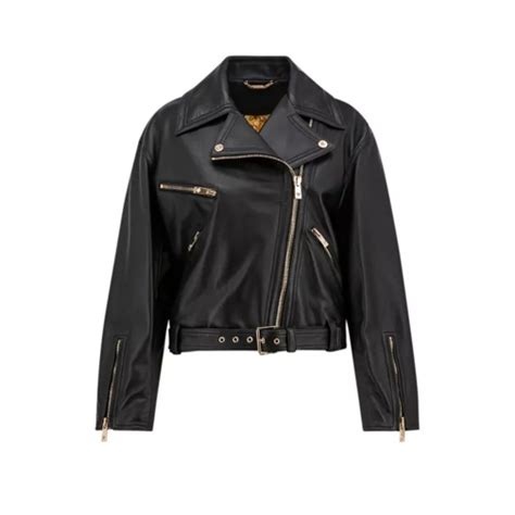 versace leren jas erelid|Versace Leather Jackets for Women .